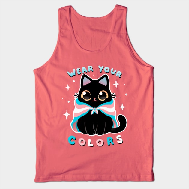 Trans LGBT Pride Cat - Kawaii Rainbow Kitty - Wear your colors Tank Top by BlancaVidal